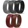 Egnaro Men’s Silicone Rings 8mm Wide 2.2mm Thick Rubber Wedding Bands, 1/4/5/6/7 Multipack of Breathable Patent-Pending Design(SETI-Light Gray Red Tan Black Gray Black)