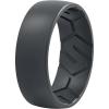 Egnaro Men’s Silicone Rings 8mm Wide 2.2mm Thick Rubber Wedding Bands, 1/4/5/6/7 Multipack of Breathable Patent-Pending Design(SETK-Dark Gray)