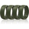 Egnaro Men’s Silicone Rings 8mm Wide 2.2mm Thick Rubber Wedding Bands, 1/4/5/6/7 Multipack of Breathable Patent-Pending Design(SETN-Olive Green Olive Green Olive Green Olive Green)