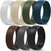 Egnaro Men’s Silicone Rings 8mm Wide 2.2mm Thick Rubber Wedding Bands, 1/4/5/6/7 Multipack of Breathable Patent-Pending Design(SETR-White Greige Navy blue Olive Green Dark Brown Black Gray Black)