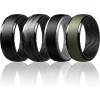 Egnaro Men’s Silicone Wedding Rings: 10mm Wide 2.5mm Thick Rubber Ring – Hypoallergenic for Gym/Outdoor/Gift(SETC-Black Gray-Black Camo/Black Black/Light Gray Olive Green/Black Black/Black)