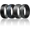 Egnaro Men’s Silicone Wedding Rings: 10mm Wide 2.5mm Thick Rubber Ring – Hypoallergenic for Gym/Outdoor/Gift(SETD-Black/Light Gray Blue Gray/Black Dark Gray/Black Black Gray/Light Gray)
