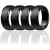 Egnaro Men’s Silicone Wedding Rings: Classic Black Style Rubber ring – Hypoallergenic for Gym/Outdoor/Gift(1/4/7 Variety Pack with Half Size)(SETA-Black Black Black Black)