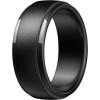 Egnaro Men’s Silicone Wedding Rings: Classic Black Style Rubber ring – Hypoallergenic for Gym/Outdoor/Gift(1/4/7 Variety Pack with Half Size)(SETC-Metallic Black)