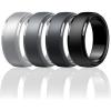 Egnaro Men’s Silicone Wedding Rings: Classic Black Style Rubber ring – Hypoallergenic for Gym/Outdoor/Gift(1/4/7 Variety Pack with Half Size)(SETD-Silver Black Gray Dark Gray Black)