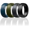 Egnaro Men’s Silicone Wedding Rings: Classic Black Style Rubber ring – Hypoallergenic for Gym/Outdoor/Gift(1/4/7 Variety Pack with Half Size)(SETL-Twilight Blue Olive Green Black Gray Black)