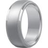 Egnaro Men’s Silicone Wedding Rings: Classic Black Style Rubber ring – Hypoallergenic for Gym/Outdoor/Gift(1/4/7 Variety Pack with Half Size)(SETO-Silver)