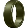 Egnaro Men’s Silicone Wedding Rings: Classic Black Style Rubber ring – Hypoallergenic for Gym/Outdoor/Gift(1/4/7 Variety Pack with Half Size)(SETQ-Olive Green)