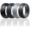 Egnaro Men’s Silicone Wedding Rings: Classic Black Style Rubber ring – Hypoallergenic for Gym/Outdoor/Gift(1/4/7 Variety Pack with Half Size)(SETS-Black Blue Gray Light Gray Black Gray)