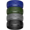 Egnaro Silicone Wedding Rings For Him, Men’s Engraving Rubber Engagement Bands 8.5mm Wide 2.5mm Thick Multipack For Workout Travel Gym(SETF-Mistwing Summit-Dark Foliage Green  Blue Purple  Dark Gray  Black)