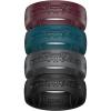 Egnaro Silicone Wedding Rings For Him, Men’s Engraving Rubber Engagement Bands 8.5mm Wide 2.5mm Thick Multipack For Workout Travel Gym(SETI-Fitness-Burgundy  Deep Blue  Black Gray  Black)