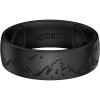 Egnaro Silicone Wedding Rings For Him, Men’s Engraving Rubber Engagement Bands 8.5mm Wide 2.5mm Thick Multipack For Workout Travel Gym(SETJ-Mistwing Summit-Black)