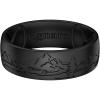 Egnaro Silicone Wedding Rings For Him, Men’s Engraving Rubber Engagement Bands 8.5mm Wide 2.5mm Thick Multipack For Workout Travel Gym(SETK-Hushed Peaks-Black)