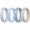 Egnaro Women’s Band Rings, Silicone Inner Arc Ergonomic Breathable Design with half sizes, Rubber Wedding Bands，5.5mm Wide-2mm Thick(SETA1-Gray Purple  Arctic Ice  Blue  Beige)