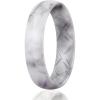 Egnaro Women’s Band Rings, Silicone Inner Arc Ergonomic Breathable Design with half sizes, Rubber Wedding Bands，5.5mm Wide-2mm Thick(SETI-Marble)