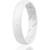 Egnaro Women’s Band Rings, Silicone Inner Arc Ergonomic Breathable Design with half sizes, Rubber Wedding Bands，5.5mm Wide-2mm Thick(SETJ-White Silver Glitter)