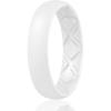 Egnaro Women’s Band Rings, Silicone Inner Arc Ergonomic Breathable Design with half sizes, Rubber Wedding Bands，5.5mm Wide-2mm Thick(SETK-White)