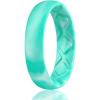 Egnaro Women’s Band Rings, Silicone Inner Arc Ergonomic Breathable Design with half sizes, Rubber Wedding Bands，5.5mm Wide-2mm Thick(SETN-Green Camo)
