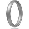 Egnaro Women’s Bridal Rings Sets, Thin and Stackable Rings Silicone Women Wedding Bands，Rubber Promise Rings for Gift, Anniversary Ring for Work Out- 2.5mm Width – 1.8mm Thick(SETK-Silver)