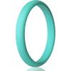 Egnaro Women’s Bridal Rings Sets, Thin and Stackable Rings Silicone Women Wedding Bands，Rubber Promise Rings for Gift, Anniversary Ring for Work Out- 2.5mm Width – 1.8mm Thick(SETM-Light Green)