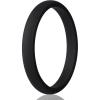 Egnaro Women’s Bridal Rings Sets, Thin and Stackable Rings Silicone Women Wedding Bands，Rubber Promise Rings for Gift, Anniversary Ring for Work Out- 2.5mm Width – 1.8mm Thick(SETI-Black)