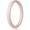 Egnaro Women’s Bridal Rings Sets, Thin and Stackable Rings Silicone Women Wedding Bands，Rubber Promise Rings for Gift, Anniversary Ring for Work Out- 2.5mm Width – 1.8mm Thick(SETL-Pink Sand)