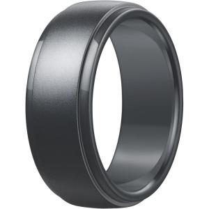 Egnaro Men’s Silicone Wedding Rings: Classic Black Style Rubber ring – Hypoallergenic for Gym/Outdoor/Gift(1/4/7 Variety Pack with Half Size)(SETM-Dark Silver)