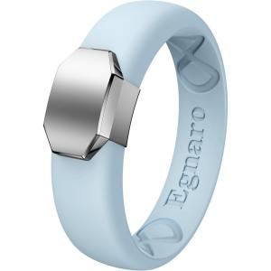 Egnaro Silicone Wedding Bands for Women, Inner Arc Ergonomic Breathable Design Womens Silicone Wedding Ring with Metal Plate, 4mm Width Rubber Wedding Bands Women with Metal Plate, No-Toxic,Skin Safe(SETW-Light Blue/Metal Silver)