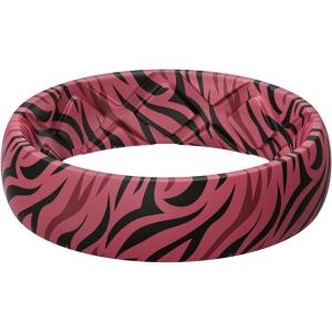 Egnaro Women’s Silicone Statement Rings, 5.2mm Wide 2mm Thick Rubber Printed Floral Wedding Bands For Her Size 4-12(SETZ3-Velvet Tiger Traces)