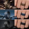 Egnaro Men’s Silicone Rings 10mm Wide 2.5mm Thick, Rubber Wedding Bands with Inner Arc Ergonomic Breathable Design, 1/4/5/7 Variety Multipack(SETA2-Black Dark Silver Black Gray Bronze Coffee Brown Black Gray Camo Midnight Blue)