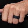 Egnaro Men’s Silicone Rings 10mm Wide 2.5mm Thick, Rubber Wedding Bands with Inner Arc Ergonomic Breathable Design, 1/4/5/7 Variety Multipack(SETA4-Black)