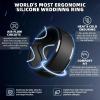 Egnaro Men’s Silicone Rings 10mm Wide 2.5mm Thick, Rubber Wedding Bands with Inner Arc Ergonomic Breathable Design, 1/4/5/7 Variety Multipack(SETA5-Black Black Black Black)