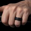 Egnaro Men’s Silicone Rings 10mm Wide 2.5mm Thick, Rubber Wedding Bands with Inner Arc Ergonomic Breathable Design, 1/4/5/7 Variety Multipack(SETA5-Black Black Black Black)
