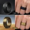 Egnaro Men’s Silicone Rings 10mm Wide 2.5mm Thick, Rubber Wedding Bands with Inner Arc Ergonomic Breathable Design, 1/4/5/7 Variety Multipack(SETA7-Silver Bronze Dark Silver Black)