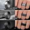 Egnaro Men’s Silicone Rings 10mm Wide 2.5mm Thick, Rubber Wedding Bands with Inner Arc Ergonomic Breathable Design, 1/4/5/7 Variety Multipack(SETB1-Dark Silver Black Gray Black Gray Black Black)
