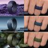 Egnaro Men’s Silicone Rings 10mm Wide 2.5mm Thick, Rubber Wedding Bands with Inner Arc Ergonomic Breathable Design, 1/4/5/7 Variety Multipack(SETB7-Silver White Black Dark Silver Twilight Blue Black Purple Dark Foliage Green)