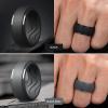 Egnaro Men’s Silicone Rings 10mm Wide 2.5mm Thick, Rubber Wedding Bands with Inner Arc Ergonomic Breathable Design, 1/4/5/7 Variety Multipack(SETB8-Black Gray Maroon Deep Blue Black)