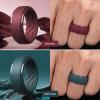 Egnaro Men’s Silicone Rings 10mm Wide 2.5mm Thick, Rubber Wedding Bands with Inner Arc Ergonomic Breathable Design, 1/4/5/7 Variety Multipack(SETB8-Black Gray Maroon Deep Blue Black)