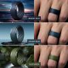 Egnaro Men’s Silicone Rings 10mm Wide 2.5mm Thick, Rubber Wedding Bands with Inner Arc Ergonomic Breathable Design, 1/4/5/7 Variety Multipack(SETE-Silver Black Gray Black Dark Brown Twilight Blue Olive Green Midnight Blue)