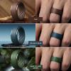 Egnaro Men’s Silicone Rings 10mm Wide 2.5mm Thick, Rubber Wedding Bands with Inner Arc Ergonomic Breathable Design, 1/4/5/7 Variety Multipack(SETF-Black Gray Tan Dark Foliage Green Twilight Blue Black)