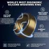 Egnaro Men’s Silicone Rings 10mm Wide 2.5mm Thick, Rubber Wedding Bands with Inner Arc Ergonomic Breathable Design, 1/4/5/7 Variety Multipack(SETL-Black Dark Silver Black Gray Camo Olive Green Bronze)
