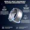 Egnaro Men’s Silicone Rings 10mm Wide 2.5mm Thick, Rubber Wedding Bands with Inner Arc Ergonomic Breathable Design, 1/4/5/7 Variety Multipack(SETM-Black Silver)