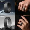 Egnaro Men’s Silicone Wedding Rings, 10.5mm x 2.8mm Thick Black Rubber Engagement Band Waterproof For Workout(SETA-Black/Light Gray  Blue Gray/Black  Dark Gray/Black  Black Gray/Light Gray)