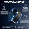 Egnaro Men’s Silicone Wedding Rings, 10.5mm x 2.8mm Thick Black Rubber Engagement Band Waterproof For Workout(SETD-Black/Light Gray  Black/Ink Green  Black/Sea Blue  Black/Blue Gray)