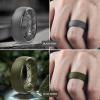 Egnaro Men’s Silicone Wedding Rings: 1/4/6/7 Multipack Rubber Wedding Bands with Inner Arc Ergonomic Breathable Design for Gym/Outdoor/Gift(SETA1-Black Black Gray Light Gray Olive Green)