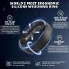 Egnaro Men’s Silicone Wedding Rings: 1/4/6/7 Multipack Rubber Wedding Bands with Inner Arc Ergonomic Breathable Design for Gym/Outdoor/Gift(SETA3-Black Black Black Black)
