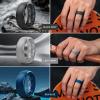 Egnaro Men’s Silicone Wedding Rings: 1/4/6/7 Multipack Rubber Wedding Bands with Inner Arc Ergonomic Breathable Design for Gym/Outdoor/Gift(SETB1-Black Light Gray Sea Blue Crimson Blue Gray Emerald Green Black Gray)