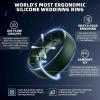 Egnaro Men’s Silicone Wedding Rings: 1/4/6/7 Multipack Rubber Wedding Bands with Inner Arc Ergonomic Breathable Design for Gym/Outdoor/Gift(SETB2-Black Gray-Black Camo Black Gray Pine Green Black)