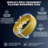 Egnaro Men’s Silicone Wedding Rings: 1/4/6/7 Multipack Rubber Wedding Bands with Inner Arc Ergonomic Breathable Design for Gym/Outdoor/Gift(SETB3-Black Muted Yellow Crimson Deep Blue Black Gray Pine Green Black)