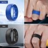 Egnaro Men’s Silicone Wedding Rings: 1/4/6/7 Multipack Rubber Wedding Bands with Inner Arc Ergonomic Breathable Design for Gym/Outdoor/Gift(SETB5-Black Red Orange Light Blue)